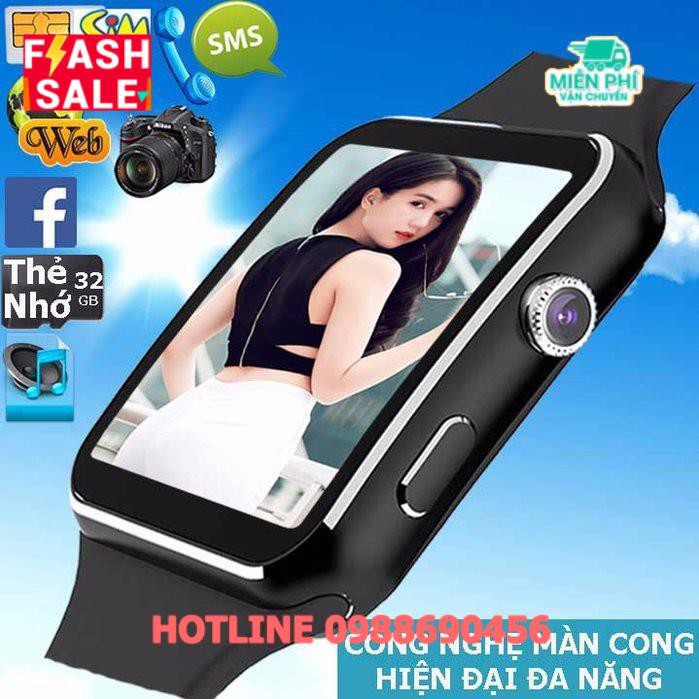 Đồng hồ thông minh X6 màn hình cong Cao cấp có ngôn ngữ tiếng việt chống thấm nước ( phù hợp với mọi dòng thiết) -dc3031