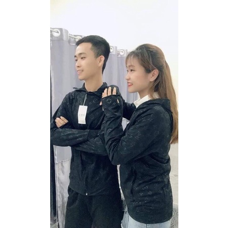 Áo Chống Nắng Nam Nữ LV Dập Vân Thông Hơi Co Giãn Chống Nắng Chống Tia UV