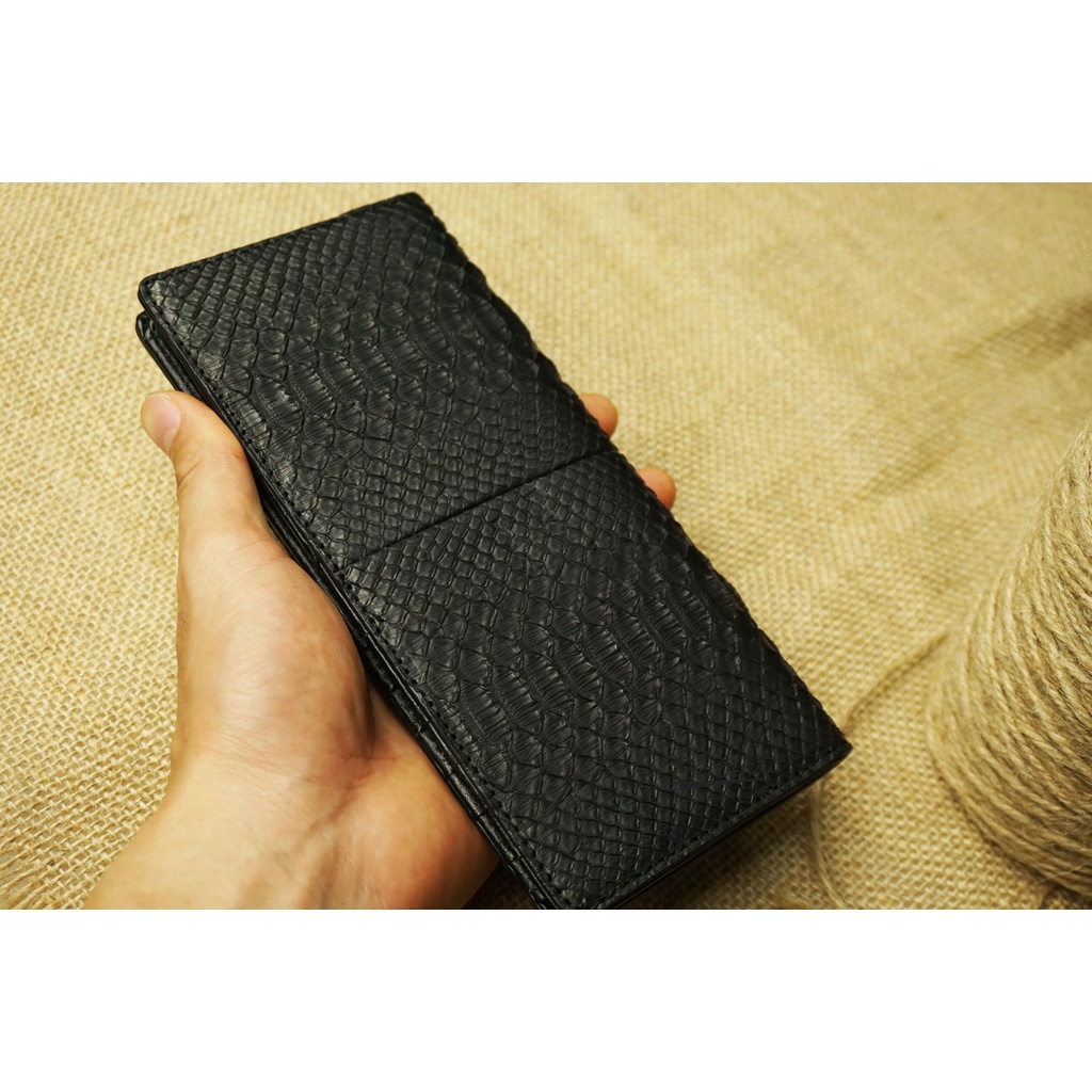 Ví da thật Babu Handmade, ví nam dài cầm tay da trăn, bóp cầm tay nữ hàng hiệu WL175