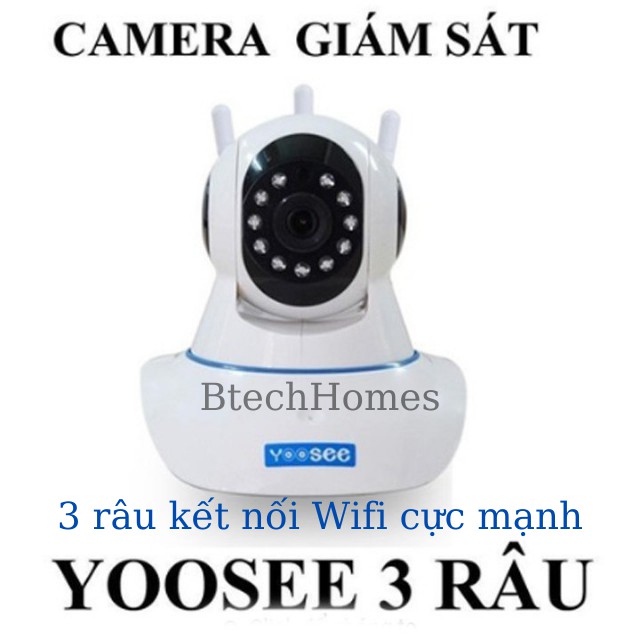 [ Bảo Hành 12 Tháng ] Camera Giám Sát Yoosee 3 Râu 2.0 Full HD 1080P Siêu Nét Quay 360 Độ Góc Rộng