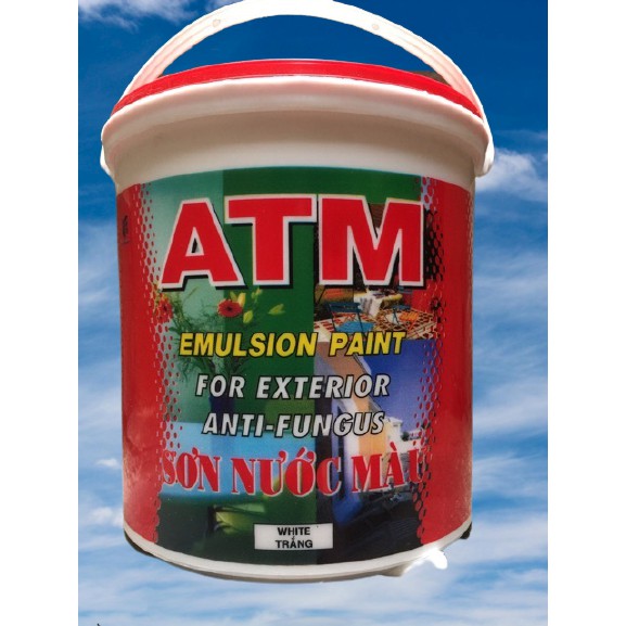 Sơn nước nội ngoại thất màu trắng ATM (3,5L) [Sơn chậu]