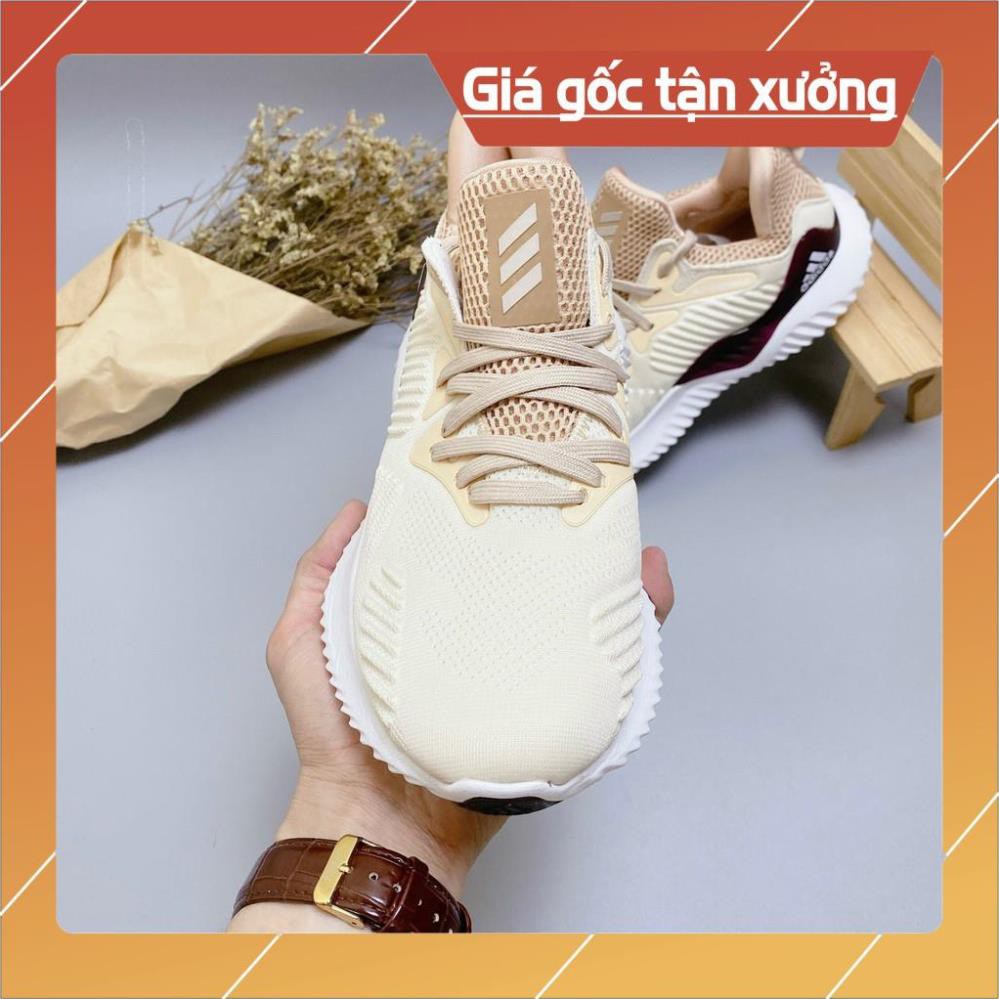 [FreeShip+Giá Hủy Diệt] Giầy Alphabounce xịn sò Full phụ kiện, Giày thể thao nam nữ Sneaker Alphabounce kem sữa