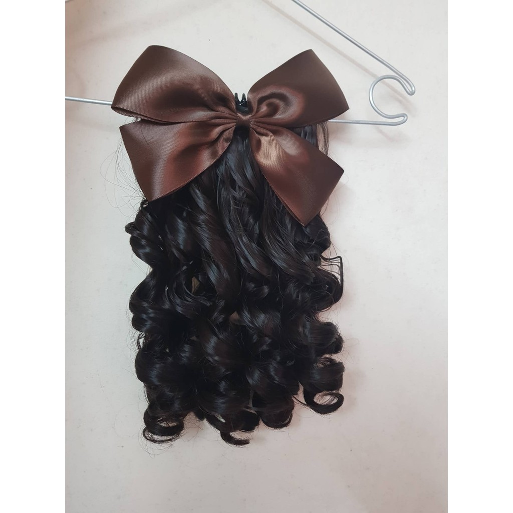 Búi kẹp nơ tóc giả Sỉ 75k