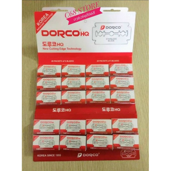 Vỉ 100 lưỡi lam DORCO chính hãng 3 phiên bản tùy chọn