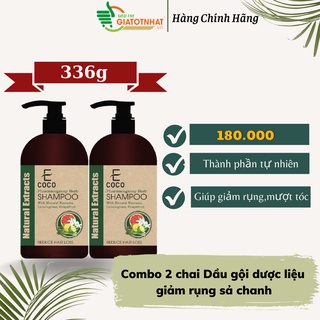 Dầu gội dược liệu giảm rụng tóc chiết xuất sả chanh, bưởi Ecoco 336g(Combo 2 chai)