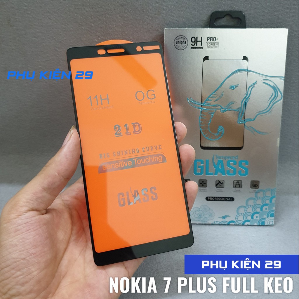 [Nokia 7 Plus] Kính cường lực FULL màn FULL keo Glass Pro+ 9H