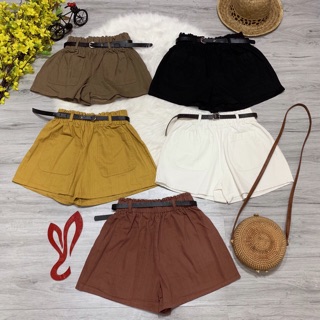 Quần sọt kaki kèm dây lưng