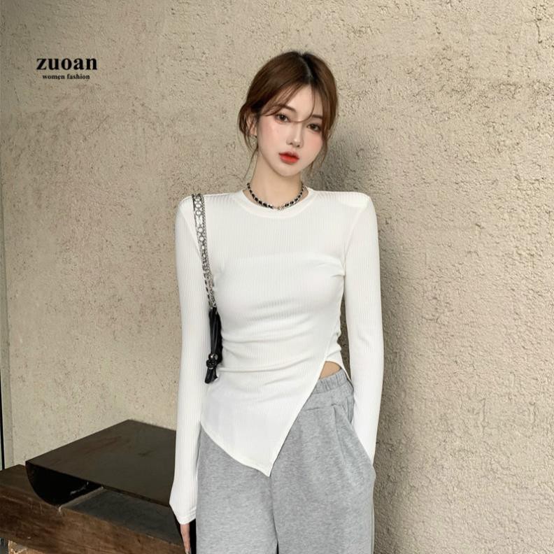 Áo Thun Nữ Dài Tay Dáng Ôm Xẻ Tà Thời Trang