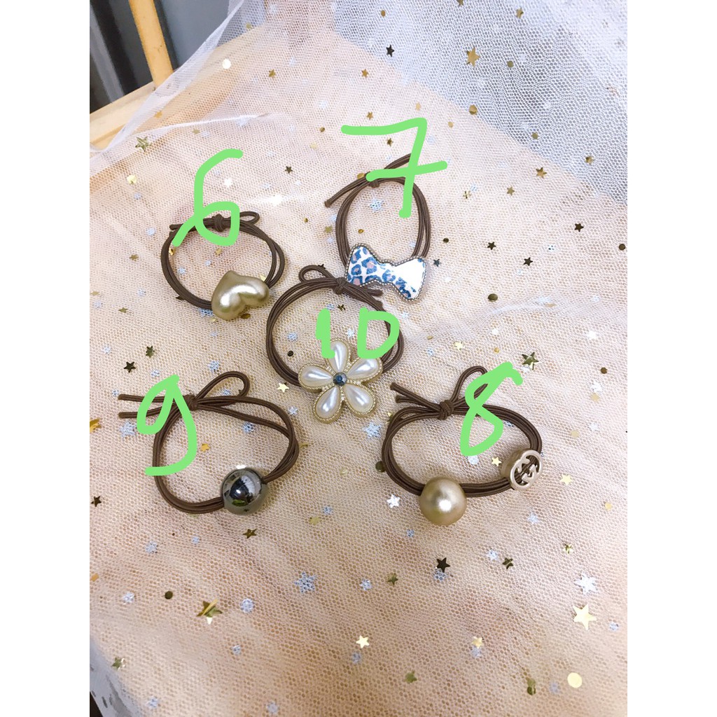 Dây cột tóc dây đúp màu cà phê