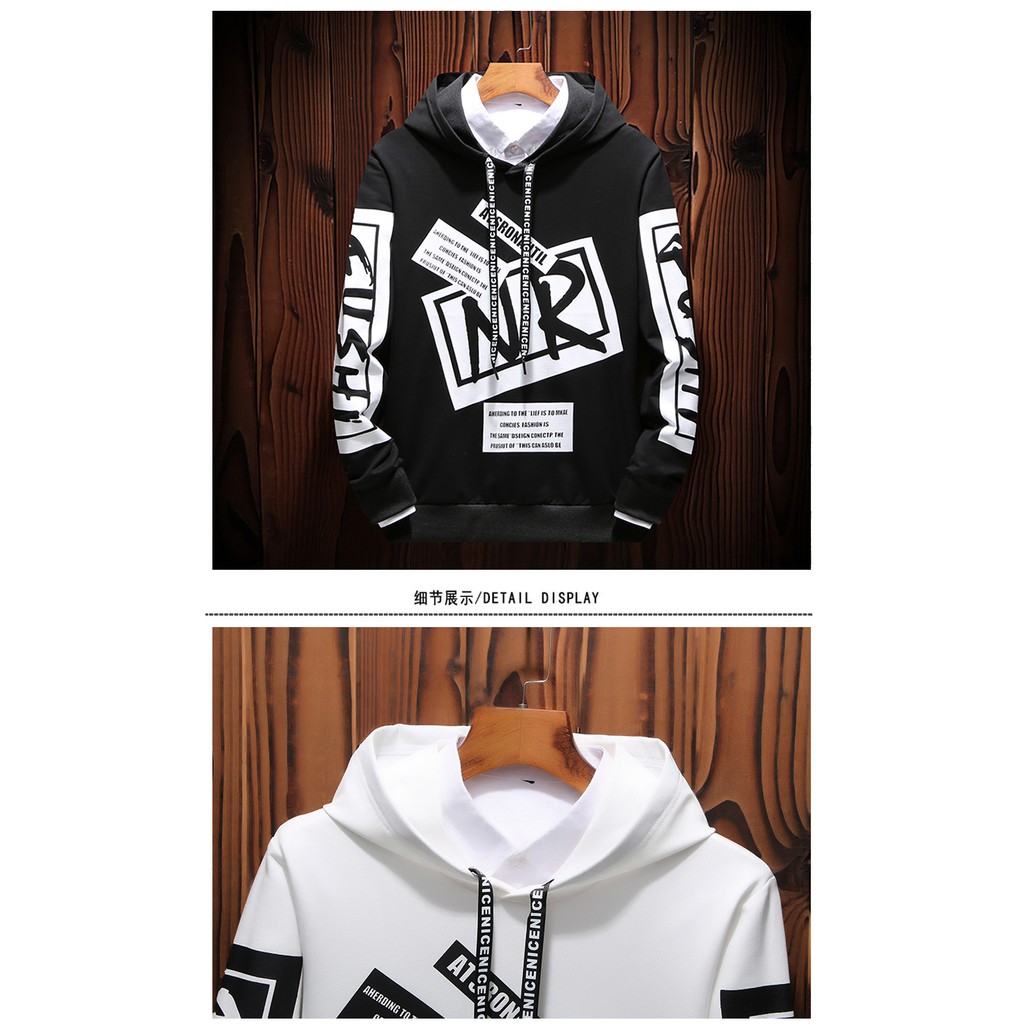 Áo khoác Hoodie Nam Nữ phối chữ NR phong cách Hàn Quốc New Ten05 | BigBuy360 - bigbuy360.vn