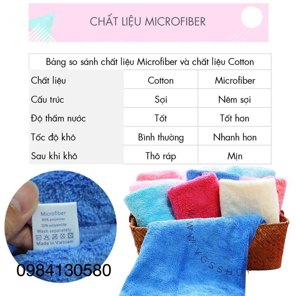 Combo 20 khăn gội đầu lau tóc 35x75 tặng kèm 1 khăn làm nail 30x30
