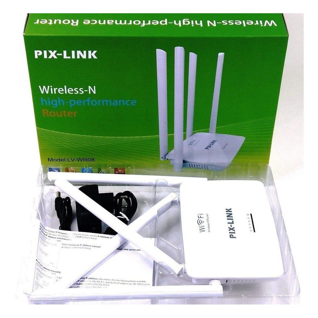 Bộ Phát WIFI PIX-LINK LV-WR08 – Router 4 Ăng Ten Chuẩn N Không Dây Tốc Độ 300Mbp