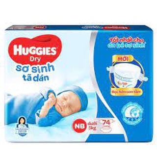 Tã dán sơ sinh huggies nb74 - sized newborn 74 miếng - cho bé dưới 5 kg