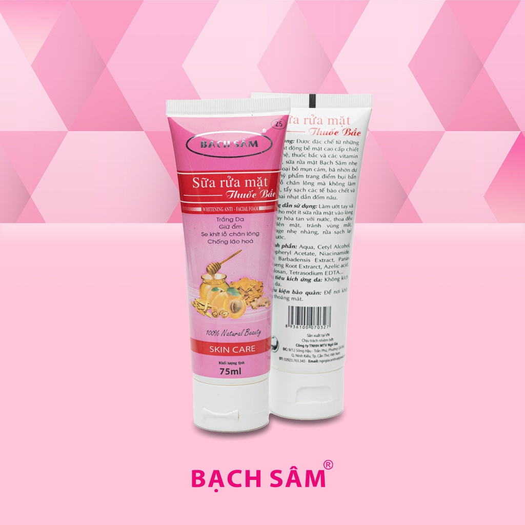 Sữa Rửa Mặt Bạch Sâm Z5, Trắng Da, Dưỡng Ẩm, Se Khít Lỗ Chân Lông Mặt, Chống Lão Hóa 75ml