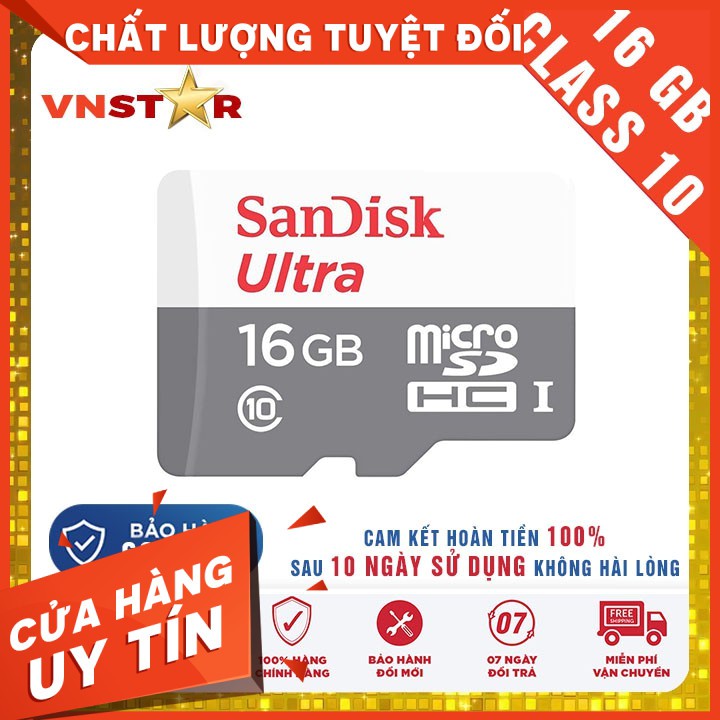 Thẻ Nhớ MicroSDHC SanDisk Ultra 16GB Chuyên Dùng Cho Điện Thoại, Camera Upto 100MB/S 667x - Sản Phẩm Chính Hãng