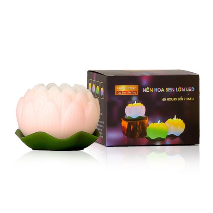 [3 màu] Nến thơm hoa sen lớn đổi màu đèn LED Miss Candle FTRAMART MIC5272 (Lựa chọn màu sắc)