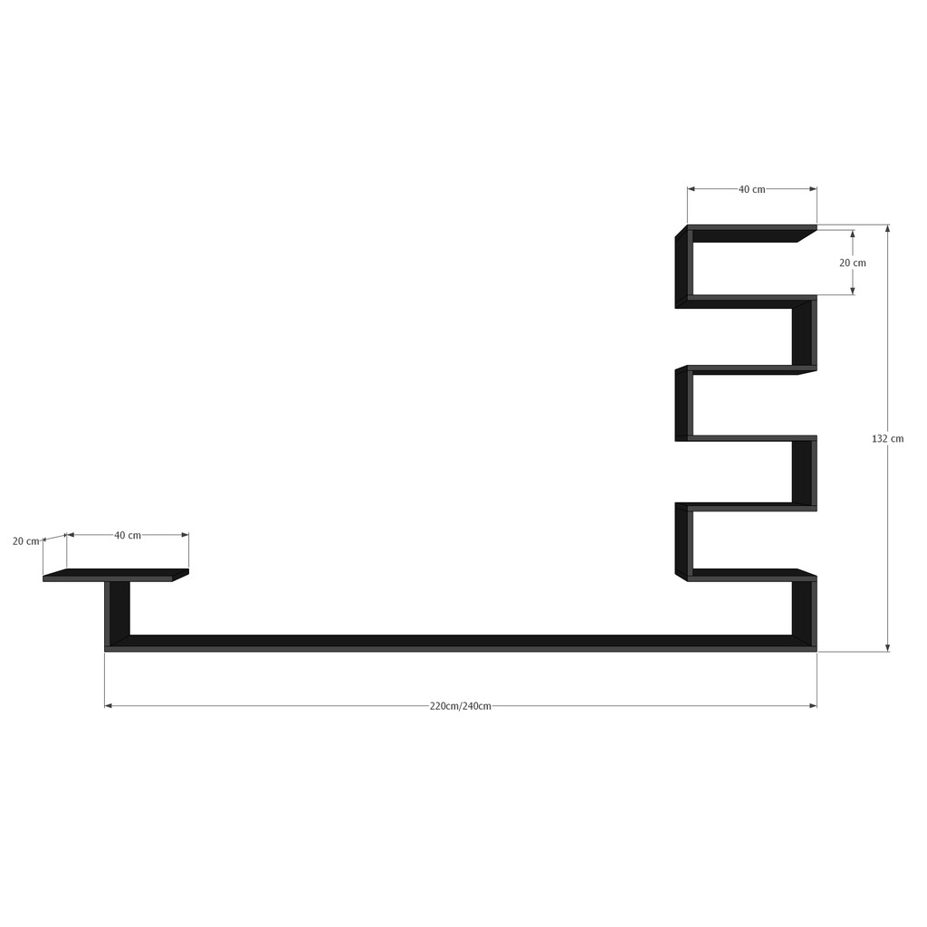 Kệ Trang Trí Tivi Treo Tường Nhiểu Tầng Cách Điệu SIB Decor TV126