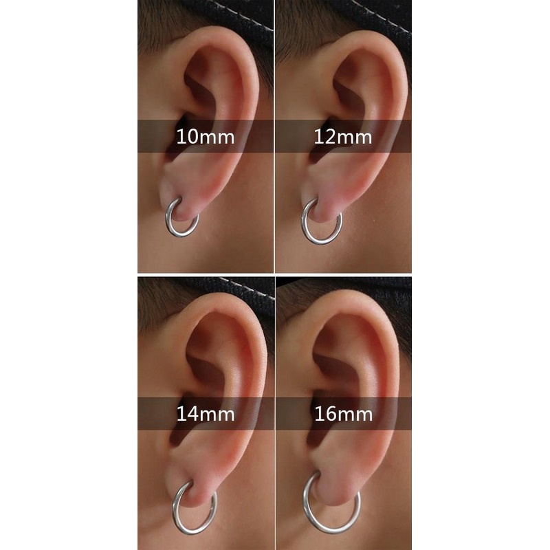 1 chiếc - Khuyên tai titan loại mỏng 2.0mm không đen không rỉ