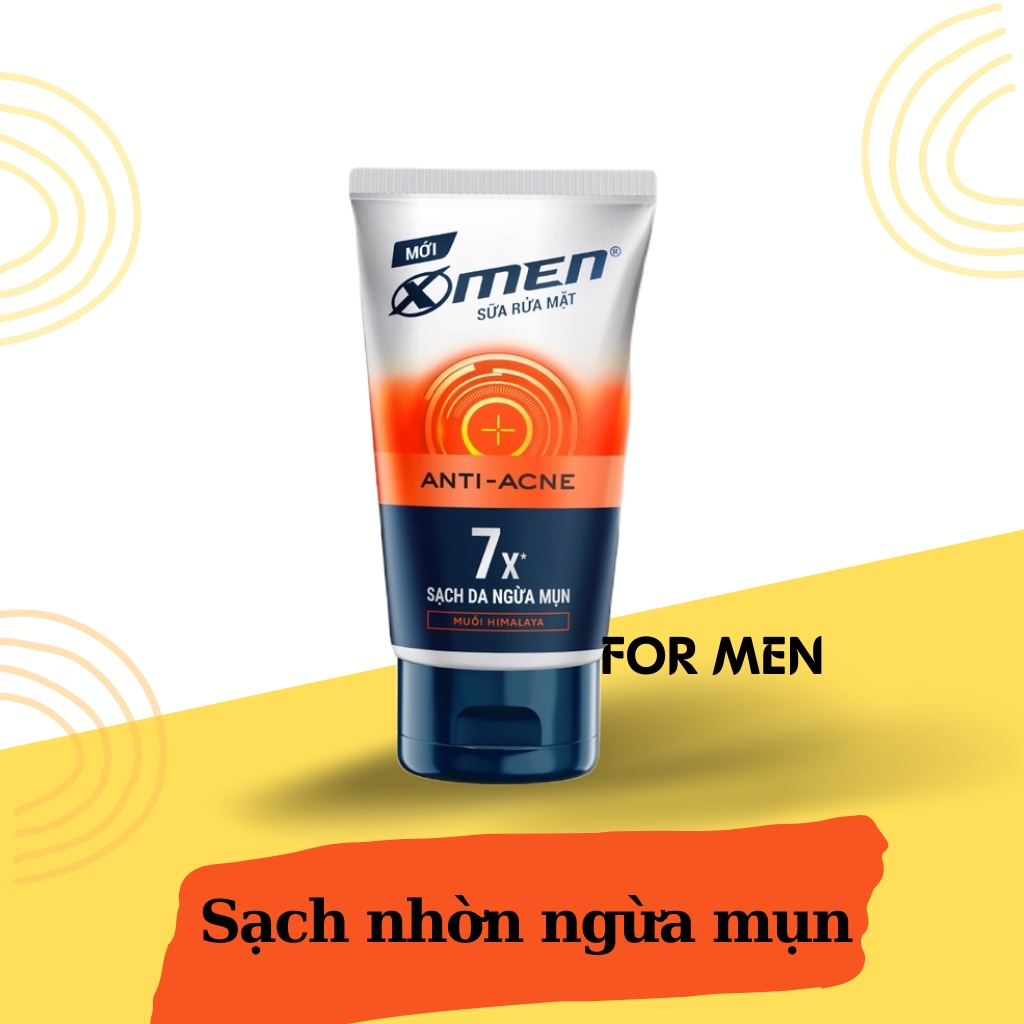 Sữa rửa mặt cho nam Xmen Acne Clear sạch nhờn, ngừa mụn -100gr