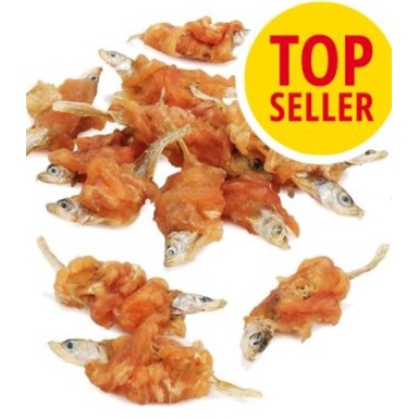 Dokas ức  gà bọc cá sấy/ ức gà bọc cá 220g cho chó/ thú cưng