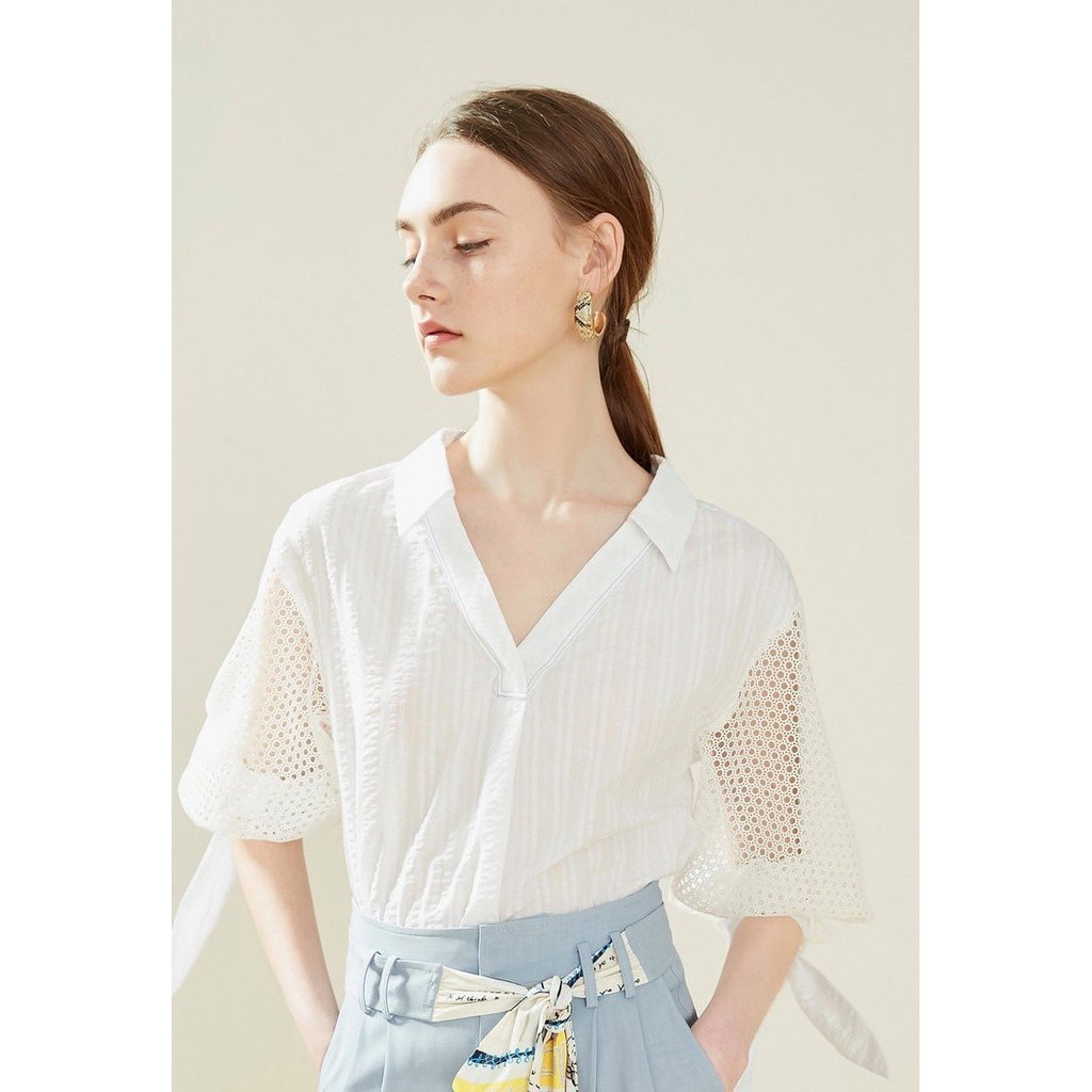 Áo Sơ Mi Cati Phối Lưới