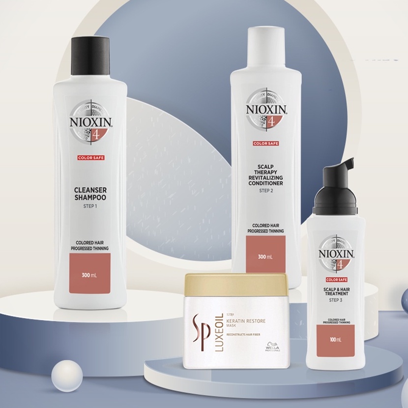 Combo Chăm Sóc Tóc Toàn Diện Bộ Kit NIOXIN Và Dầu Hấp Luxe Oil Giảm Gãy Rụng, Phục Hồi Tóc Cao Cấp