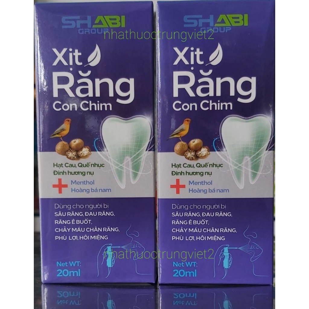 Xịt răng Con chim chai 20ml dùng cho người bị sâu răng, đau răng, răng ê buốt, chảy máu chân răng, phù lợi, hôi miệng.