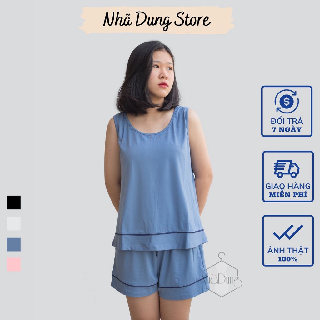 Đồ bộ nữ mặc nhà đồ ngủ nữ vải thun lạnh 4 chiều mặc siêu mát dưới 65kg
