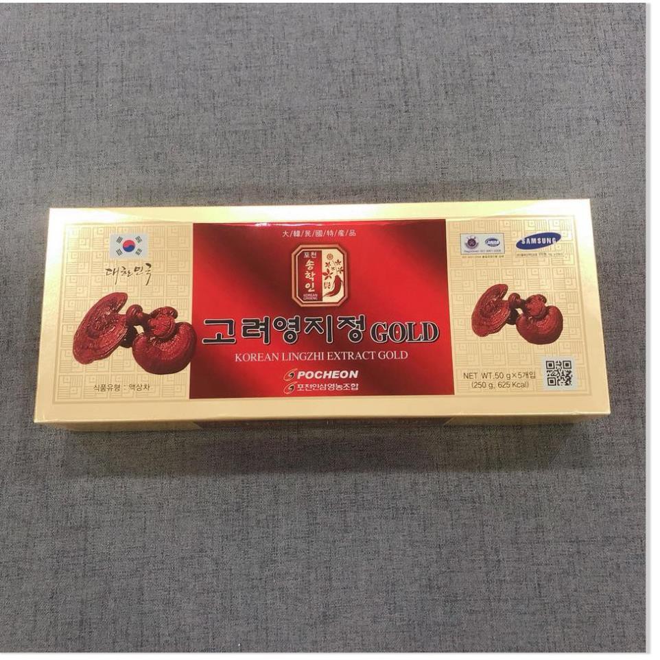 Cao Linh Chi POCHEON Hàn Quốc hộp 5 lọ - 50g (Lingzhi Extract Gold)