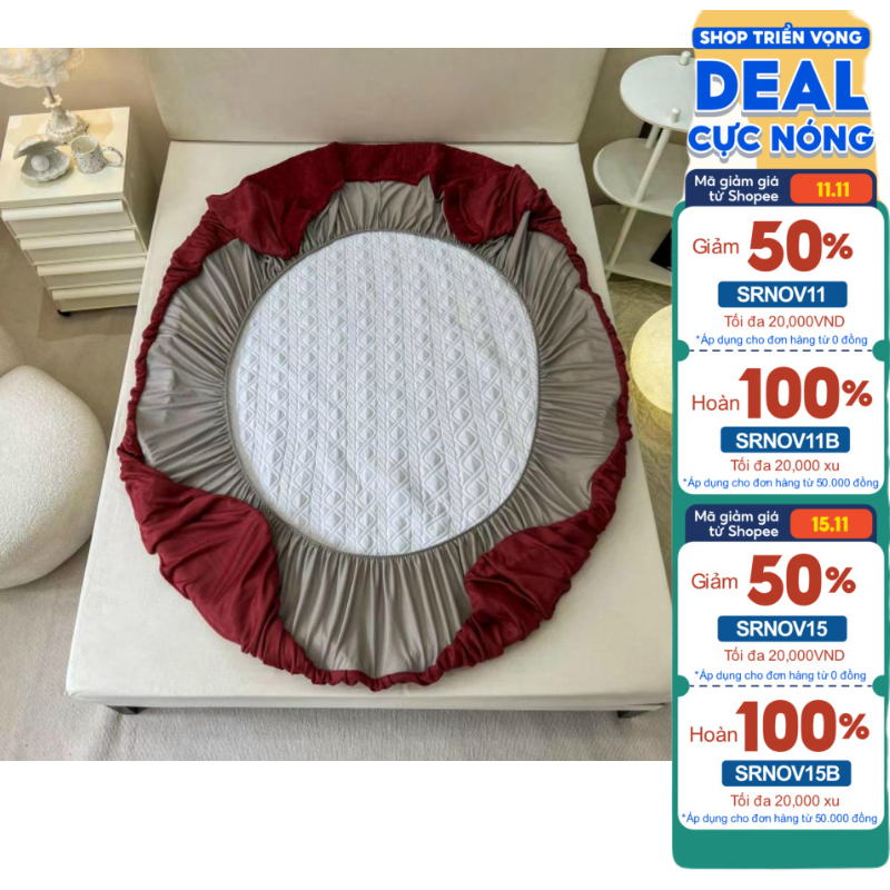 Sét ga gối trần  phủ bánh bèo nỉ nhung 3 lớp dày dặn -hàng nhập khẩu cao cấp SHOP CHIẾU CAO SU