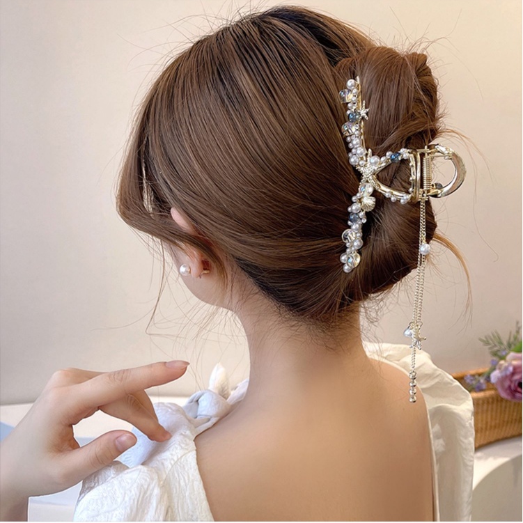 Kẹp tóc kim loại HAIMEIKANG đính hạt ngọc trai giả phong cách dành cho nữ
