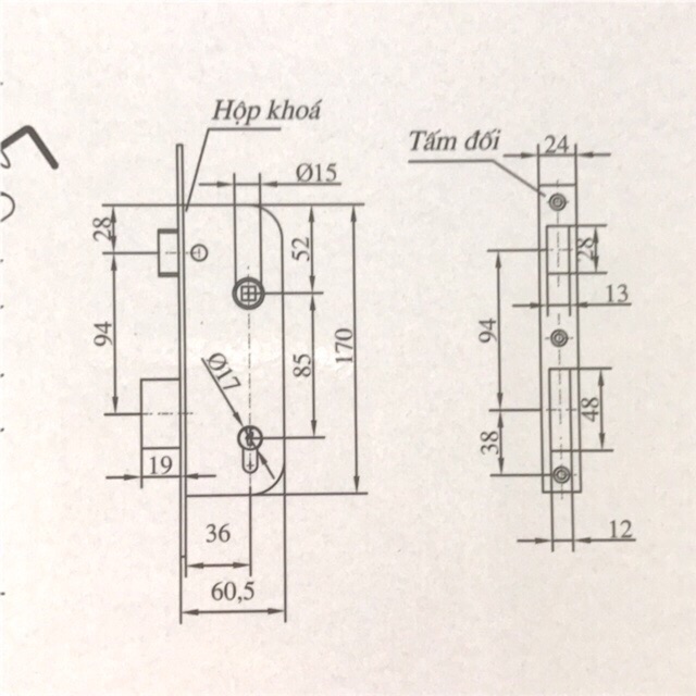 Ổ khoá tay gạt cửa chính Việt Tiệp chính hãng 04922