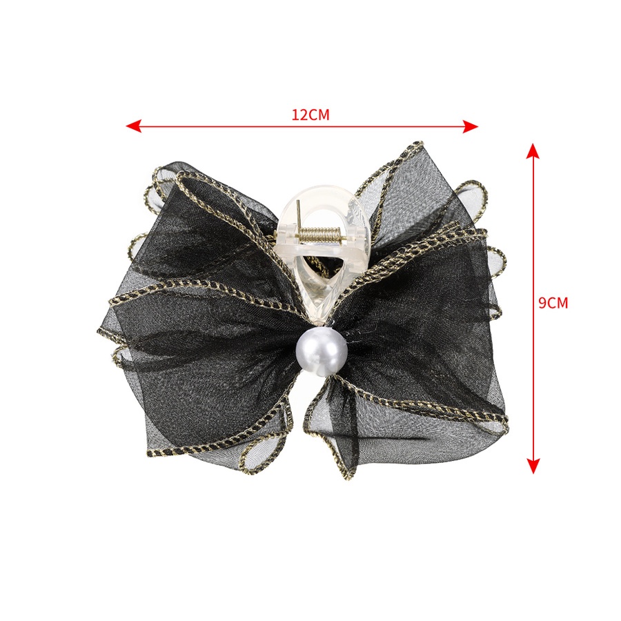 Kẹp Tóc Nơ Lưới Đính Ngọc Trai Thời Trang Hàn Quốc