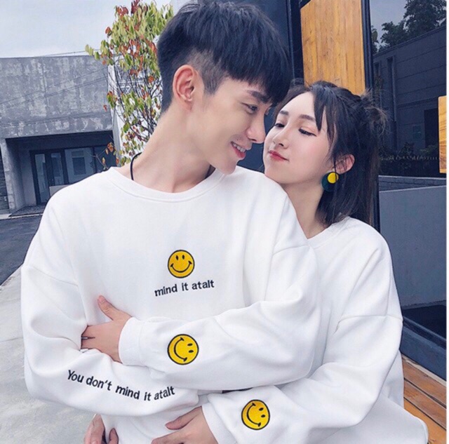 Áo Nỉ Đôi Mặt Cười Thu Đông 2020 Ullzang