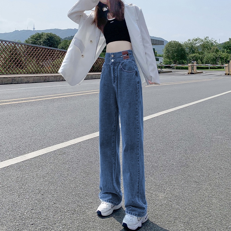 Quần Jeans Dài Ống Rộng Thời Trang Dành Cho Nữ