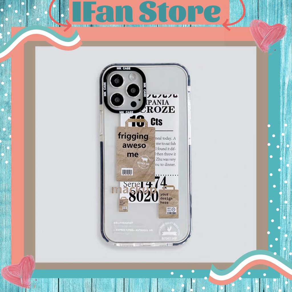 🌸VIDEO THẬT🌸 Ốp Lưng iPhone Trong Suốt Viền Chống Sốc Hình Báo Giấy iPhone 6/6s/6plus/7plus/x/xsmax/11/11promax/12/12pro