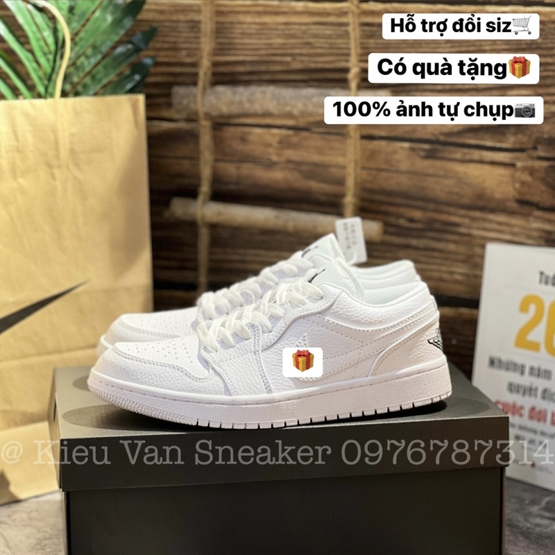 Giày Air Jodan1_Low Triple White Black/ Jodan 1 Low Full Trắng Tặng Tất