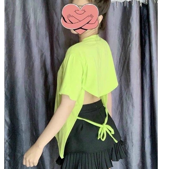 Áo Hở Lưng Phom Rộng 3/4 Cột Dây Nơ