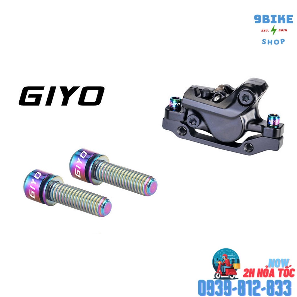 Bộ 4 con ốc titan bắt heo dầu xe đạp m6 x 18mm Giyo
