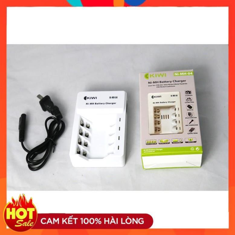 [Hàng Xịn] Bộ dock sạc pin 4 Kiwi AA ( Loại 4 viên)