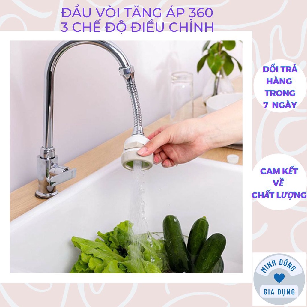 Đầu Vòi Tăng Áp Nhiều Chế Độ Bồn Rửa Bát ,Bộ Dây Nối Dài 18cm Soay 360 Độ Tiện Dụng