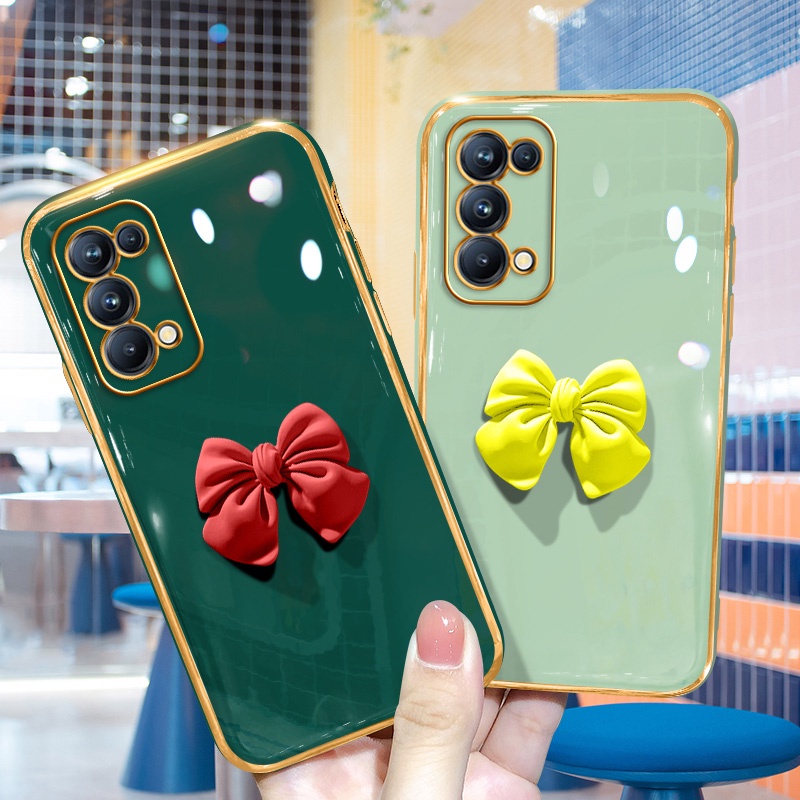 Ốp Điện Thoại Đính Nơ 3D Sang Trọng Cho OPPO A5S A3S A12 A15 A54 F9 F11 Pro A9 A5 2020 A92 A52 A53 A94 A16 A12E Reno 2 3 4 5