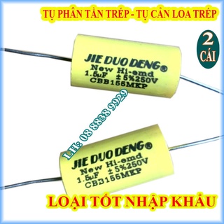 2 tụ chống cháy loa treble 1,5mf 250v vàng - tụ phân tần trép - giá 2 chiếc