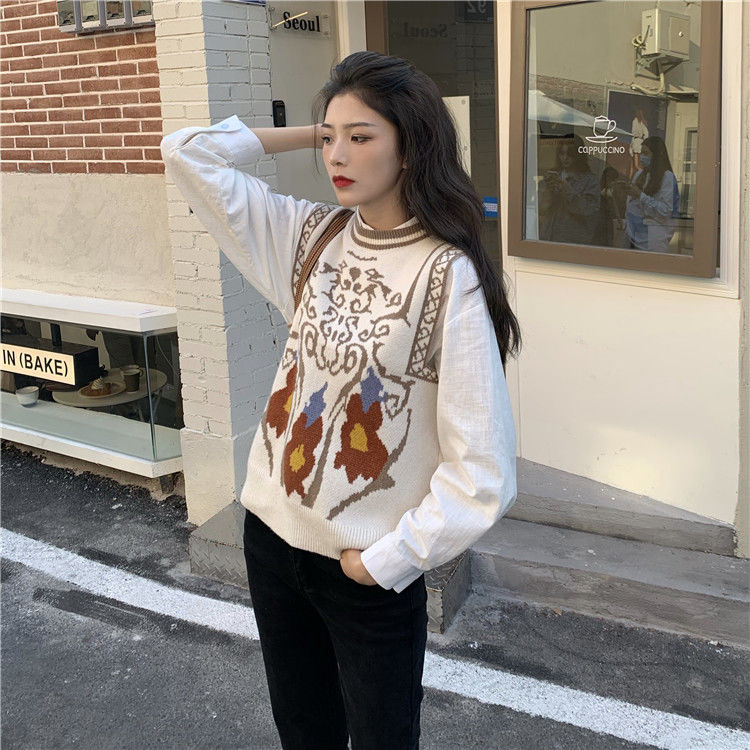 Áo Sweater Không Tay Dáng Rộng Phong Cách Cổ Điển Hợp Thời Trang Dành Cho Nữ