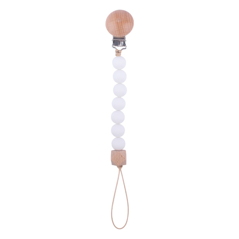 Giá Đỡ Núm Vú Giả Bằng Silicon Phối Chuỗi Hạt Độc Đáo Cho Bé Sơ Sinh Mọc Răng