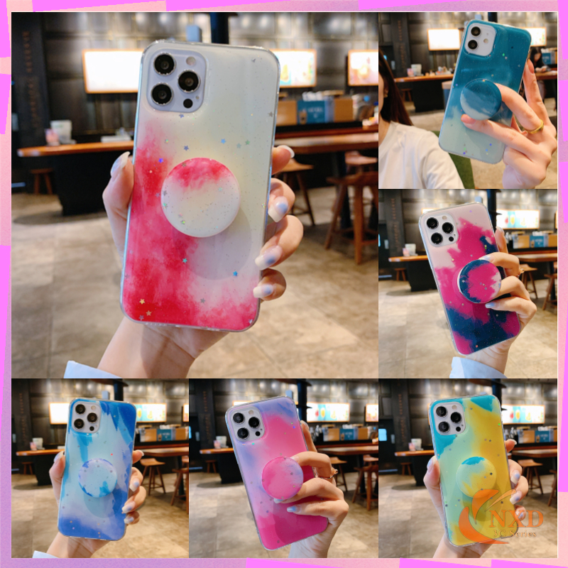 Ready Stock Casing For Xiaomi 10T/10TPro POCO M3 Redmi 9T 9 9A 9C Redmi Note8 Pro Official Watercolor Epoxy Star Glitter Soft TPU Holder Phone Case Protection Cover