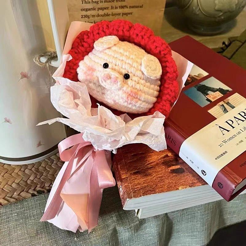 Nguyên Liệu Tự Làm Túi Dệt Kim Thủ Công Hình Heo Hoa Bong Bóng Lợn Cho Bé Gái