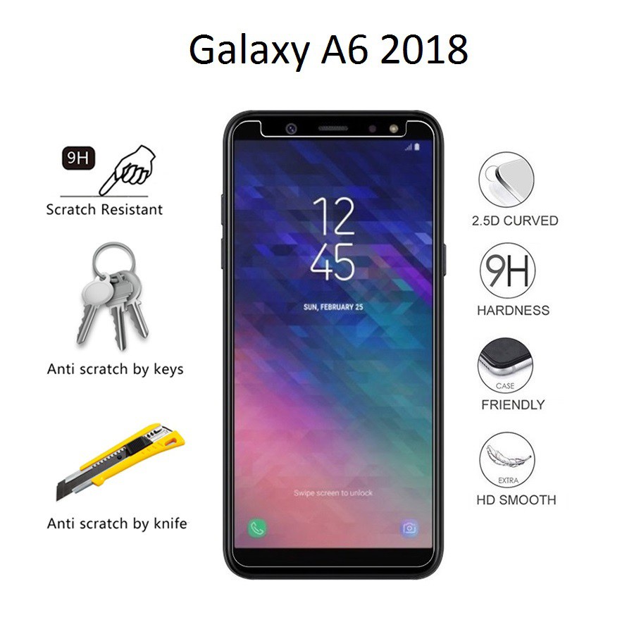 Kính cường lực samsung J6 A6 A5 A8 A9 2018 full màn chống xước độ bền cao tặng kèm khăn lau màn hình Kính-[9D]