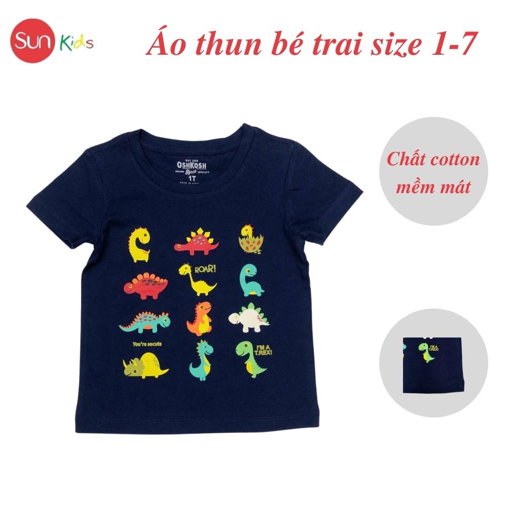 Áo thun bé trai, áo phông cho bé trai chất cotton nhiều màu, size 1-7 tuổi - SUNKIDS1