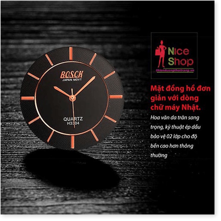 Đồng hồ nam Bosch dây thép chống gỉ 🤗Freeship🤗 Đồng hồ nam Bosch dây thép mặt kính chống xước phong cách đơn giản